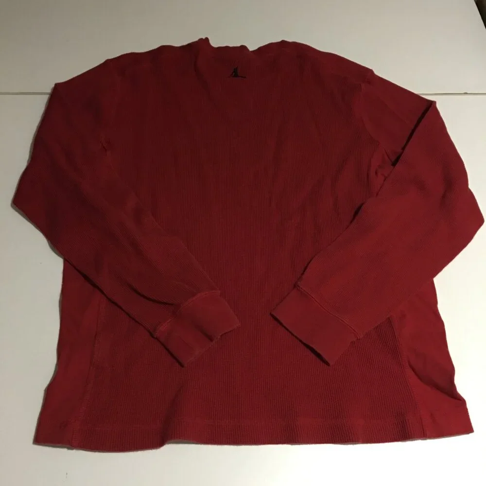 Nike Air Jordan Thermal Shirt Mens Large Red Jumpman Logo Long Sleeve